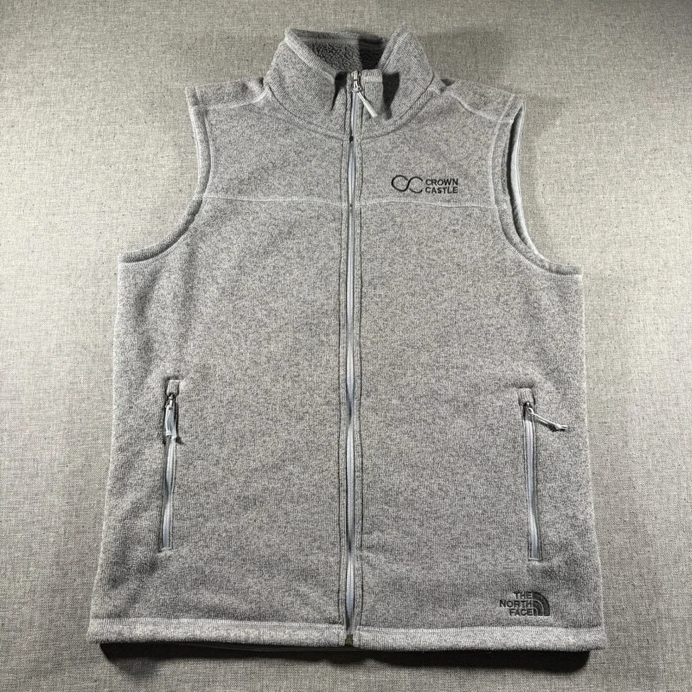 The North Face Gordon Lyons Fleece Vest Mens Large Gray Full Zip NF0A47FA